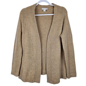 Coldwater Creek lambswool angora blend open cardigan tan S/8